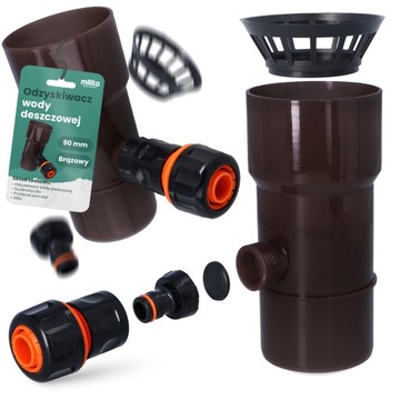 УЛОВИТЕЛЬ ДОЖДЕВОЙ ВОДЫ 90 ММ СБОРНИК ДОЖДЕВОЙ ВОДЫ ЖЕЛОБ ВОССТАНОВЛЕНИЯ КОРИЧНЕВЫЙ