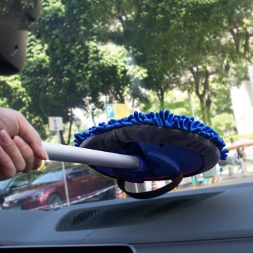 ТЕЛЕСКОПИЧЕСКАЯ ЩЕТКА ДЛЯ МЫТЬЯ АВТОМОБИЛЕЙ АВТОБУСОВ МЯГКАЯ СМЕННАЯ ШВАБРА 160СМ