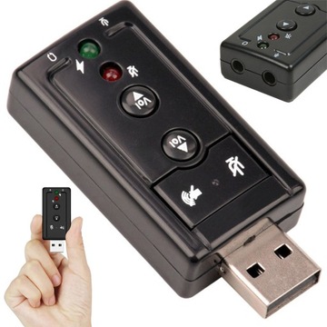 Звуковая карта USB 7.1, микрофон, разъем для наушников