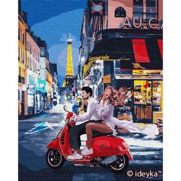 OBRAZ do MALOWANIA PO NUMERACH Paryż, Wieża Eiffla miłość randka 40x50cm
