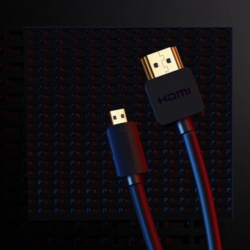 Кабель Ugreen HDMI - кабель micro HDMI 19 контактов 2,0 В 4K 60 Гц 30AWG 1,5 м черный