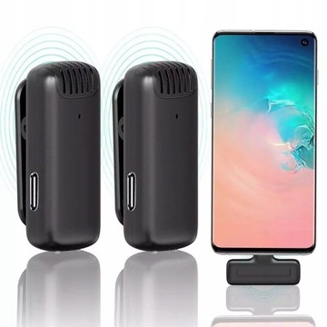 ДВОЙНОЙ БЕСПРОВОДНОЙ МИКРОФОН ДЛЯ iPhone ANDROID USB + Lightning
