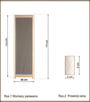 PARAWAN DEKORACYJNY POKOJOWY PARAWANY SOLID 150/56