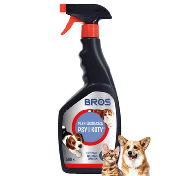 Płyn odstraszający Psy i Koty w sprayu 500 ml Bros Extra skuteczny