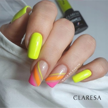 5 лаков NEON Claresa + TOP CLEANER ACETONE BASE