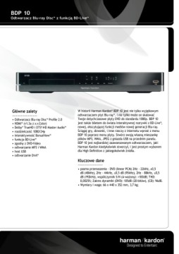 HARMAN/KARDON BDP10 – проигрыватель Blu-ray/DVD/CD