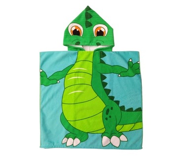 PONCHO ręcznik z kapturem KROKODYL 60x60