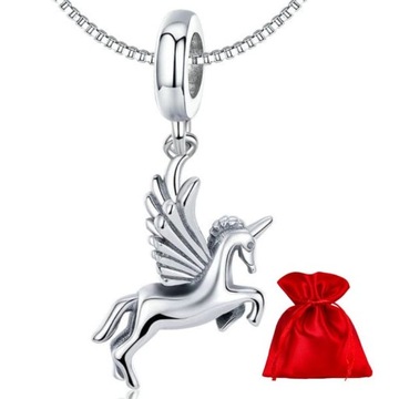 D992 Jednorożec charms koralik beads srebro 925