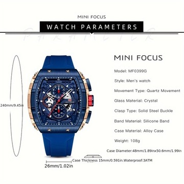 Многофункциональные мужские кварцевые часы Naviforce Luminous Sports Watch