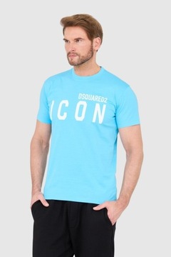 DSQUARED2 Niebieski t-shirt męski z logo ICON M