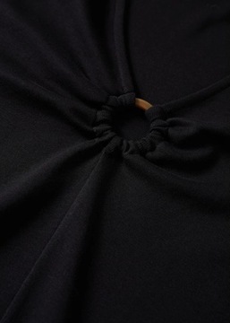 MANGO bluzka z dekoracyjnym kółkiem w dekolcie XS