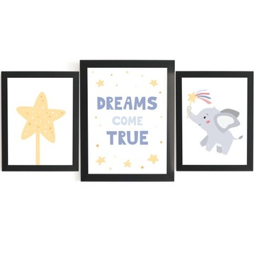 Набор из 3 детских плакатов с надписью 