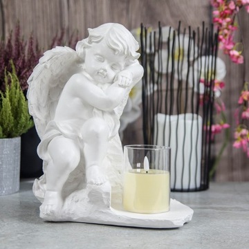 БОЛЬШАЯ СВЕЧА + ГИПСОВАЯ СВЕЧА ФИГУРКА гробницы СВЕТОДИОДНАЯ ЛАМПА 3XAAA