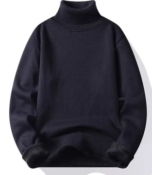 MD gruby bawełniany golf sweter męski 3XL | GRANAT