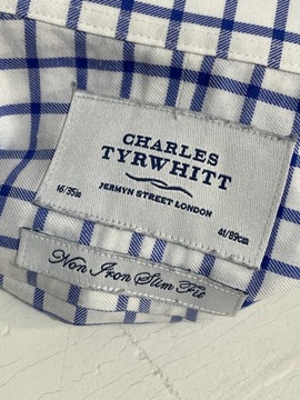 24 krata niebieska praca biuro Charles Tyrwhitt L na zapinki bawełniana