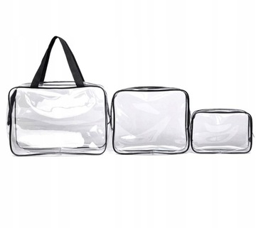 Kozmetická taška 3v1 transparentná priestranný vodotesný organizér