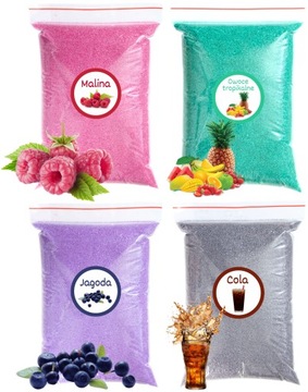 Cukier 4x 1kg Kolorowy i Smakowy Do Waty Cukrowej w Doypack'ach