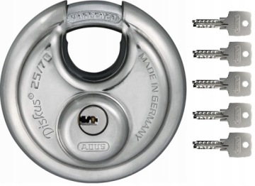 ABUS KŁÓDKA DISKUS 25/70 DO BRAM DRZWI GARAŻU 5KEY