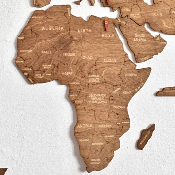 Деревянная карта мира Размер 120 x 70 см Цвет палисандр