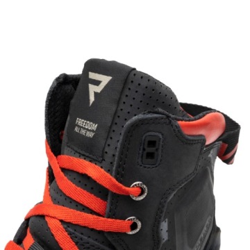 КОЖАНЫЕ МОТОЦИКЛОВЫЕ КРОССОВКИ REBELHORN С ВАНДАЛЬНЫМ ПРИНТОМ ЧЕРНЫЕ/КРАСНЫЕ 43