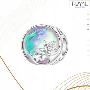 CHARMS OCEAN srebro 925 opalizujący koralik rozgwiazda morze charms pr S925