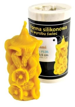 Forma silikonowa - Świeca z makami - wys. 9,5cm