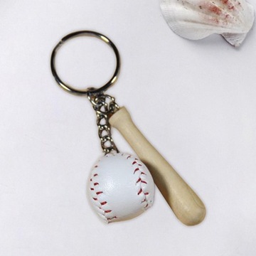 Brelok w kształcie kija baseballowego Brelok baseballowy Dekoracyjna piłka sportowa 3D S