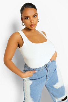 BOOHOO WRB BIAŁE KLASYCZNE BODY PLUS SIZE R. 50