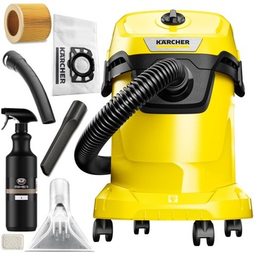 ODKURZACZ PRZEMYSŁOWY KARCHER WD 3 ZESTAW PIORĄCY +NADMUCH SUCHO MORKO
