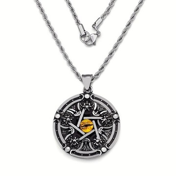 NASZYJNIK MĘSKI PENTAGRAM STAL SZLACHETNA 316L