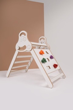 Drabinka Pikler ŚCIANKA WSPINACZKOWA + DUŻA zjeżdżalnia CHMURKI