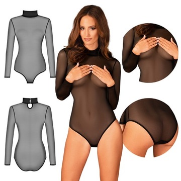 Siateczka bielizna damska body Obsessive B136 prześwitujące sexy body XS/S
