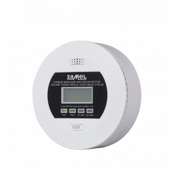Czujnik Czadu 2W1 Gazu Tlenku Węgla LPG 230V 90 dB