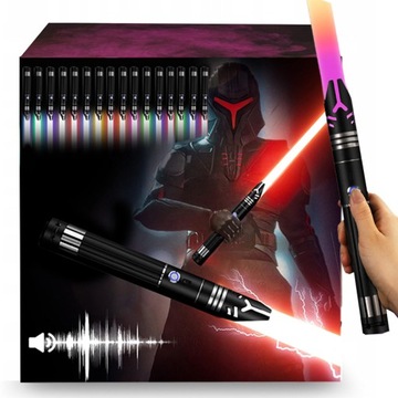 MIECZ ŚWIETLNY ŚWIECĄCY Z DŹWIĘK ZABAWKOWY LED RGB 16 KOL METAL MIECZ USB