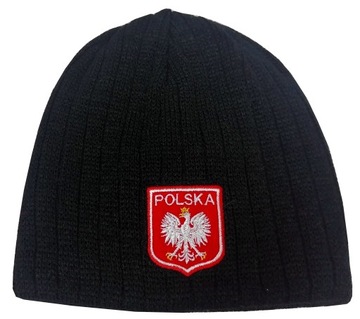 Czapka zimowa zimówka kibica Polska :: gruby splot :: wzór G13