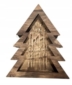 CHOINKA DREWNIANA las 10led 34cm TIMER