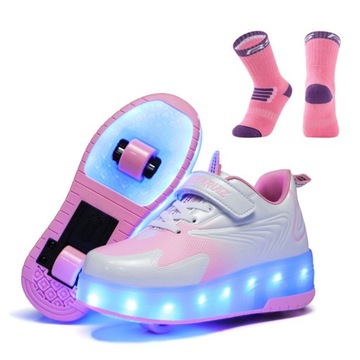 SWIECACE BUTOROLKI BUTY Z ROLKAMI LED ROLKI WROTKI