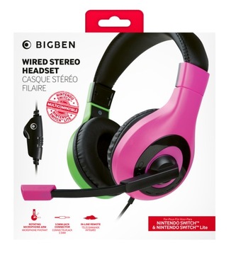 Наушники BigBen SWITCH для консоли V.1 PINK/GREEN