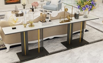 Стол-консоль для зала гостиной, мраморная полка, стол 118х30х78см