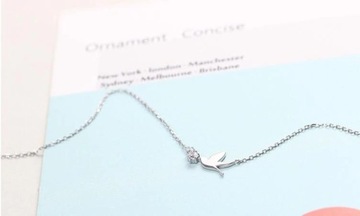 Серебряное 925 колье ЛАСТОЧКА, кубические цирконы, серебро ДЕЛИКАТНОЕ