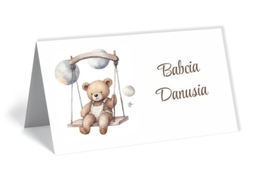 Winietki na stół CHRZEST ŚWIĘTY personalizacja gości