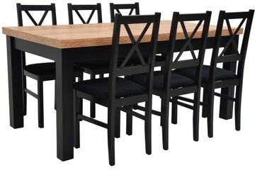 6 krzeseł z PODUSZKĄ i ROZKŁADANY stół DO 2,5m