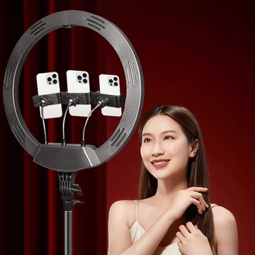 Светодиодная кольцевая лампа 150 Вт, 33 см, пульт дистанционного управления + штатив, 220 см, для макияжа YouTube