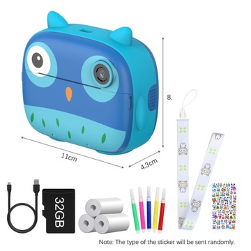 1080P Симпатичная детская камера мгновенного действия 12 МП Детская цифровая