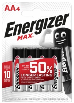 4x Bateria MAX ENERGIZER AA R6 1,5V