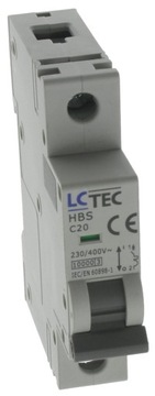 LC wyłącznik nadprądowy HBS 1P 1M 1F C 20A 10kA