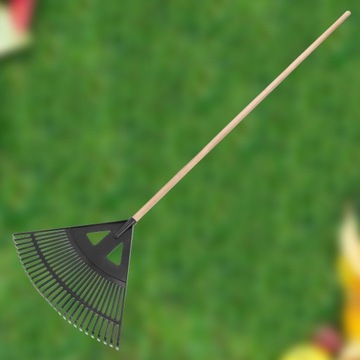 ВЕНТИЛЯТОРНЫЕ ГРАБЛИ ДЛЯ САДОВЫХ ЛИСТ И ТРАВЫ ПЛАСТИК ЧЕРНЫЙ 580 ММ