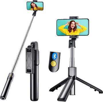 STATYW DO TELEFONU SELFIE STICK TRIPOD BLUETOOTH WYTRZYMAŁY I ROZKŁADANY Uc