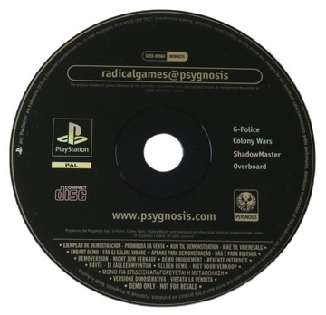 PS1 DEMO RADICALGAMES @ PSYGNOSIS SLED-00966 PLAYSTATION 1 PSX