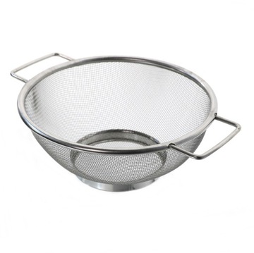 Sitko cedzak ze stali nierdzewnej z rączkami 18 cm